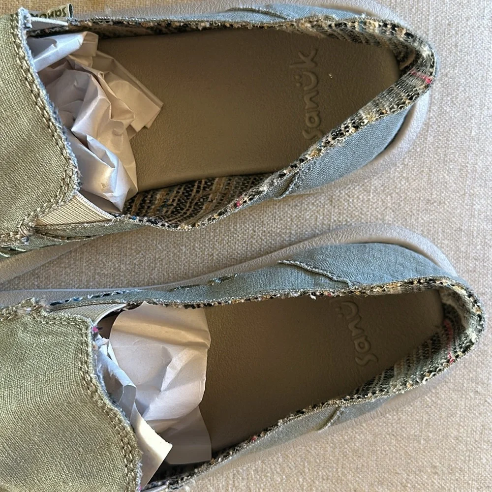 Sanuk Men’s Sidewalk Surfers Slip On Lightweight Shoes Sage Green Size 9 - Picture 6 of 10